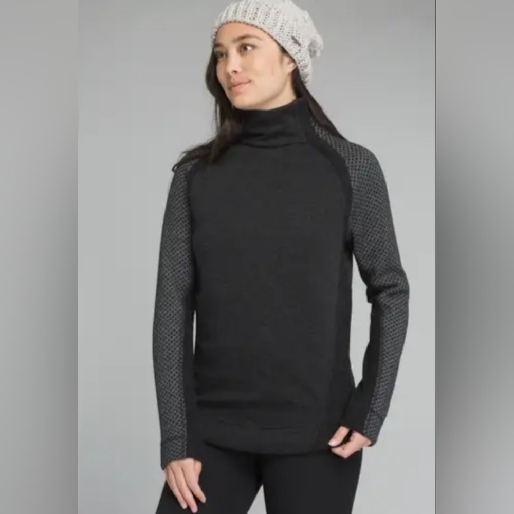 Prana Brandie Sweater Women's Snap Closure Roll Neck Xl